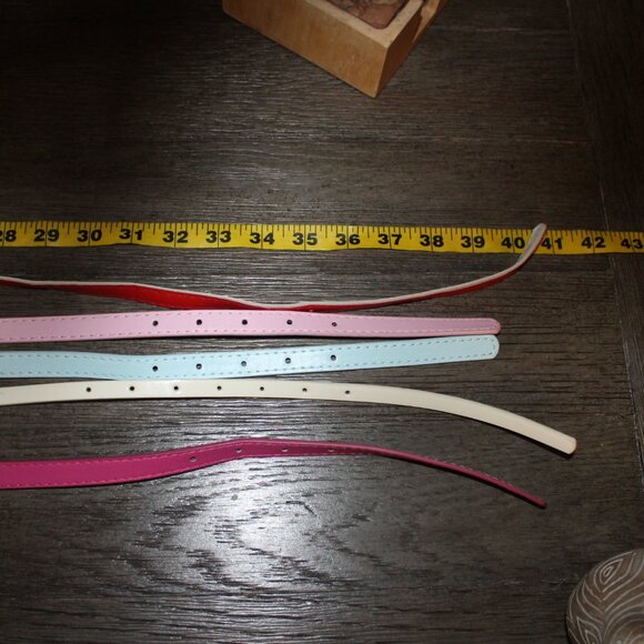 womens skinny faux leather dress belts lot of 5 - Picture 4 of 5